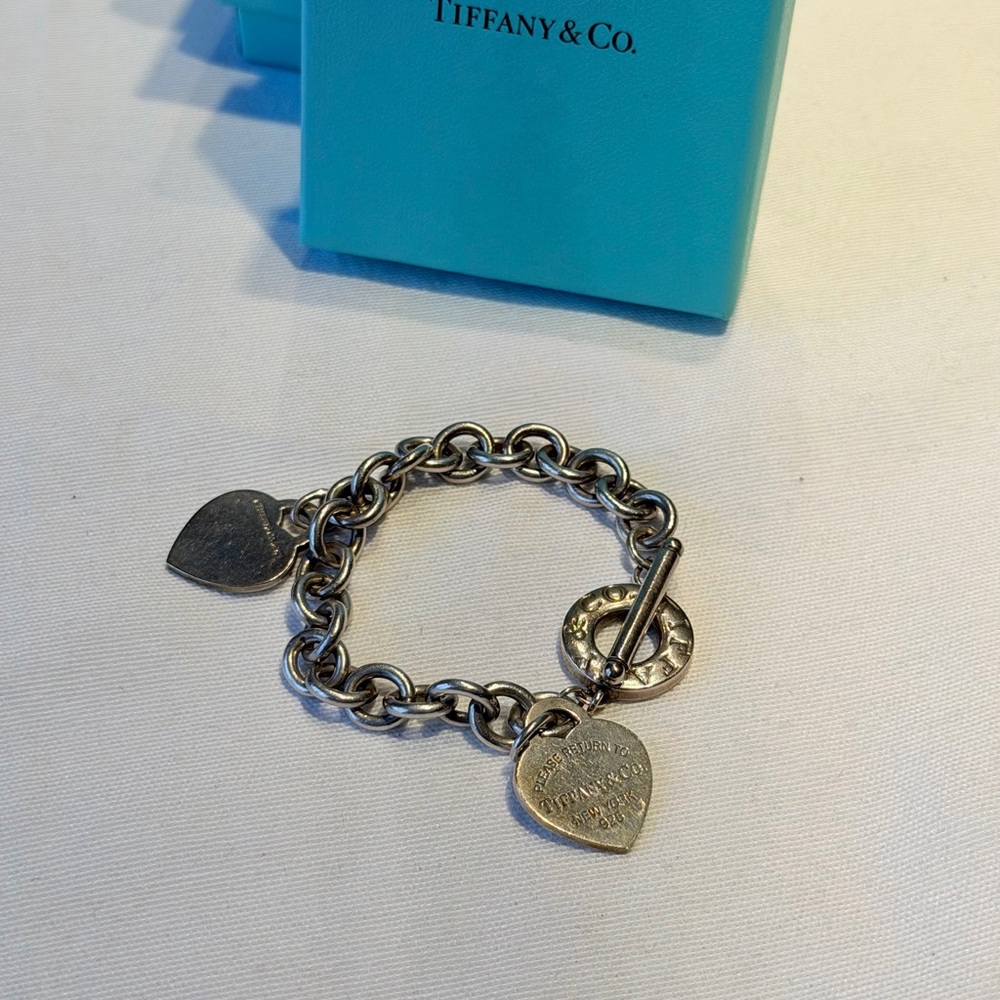 Tiffany & Co. Silver Heart Tag Toggle Charm Bracelet